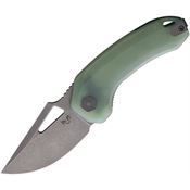 Damned Designs 015XLGJ Djinn XL Linerlock Knife Jade G10 Handles