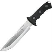 Elk Ridge 082 Sawback Hunter Fixed Blade Knife Black Handles