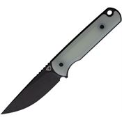 Ferrum Forge 001NATBLK Lackey Black Stonewash Black Fixed Blade Knife Jade Handles