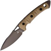 Fobos 061 Cacula Gray Fixed Blade Knife Natural with Black Handles