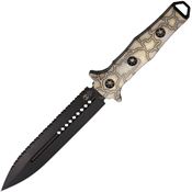 Heretic 0036CFTI Nephilim DLC Black Fixed Blade Knife Flame Anodized Titanium Handles