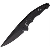 Hoback 037 OneSam Fishing Framelock Knife Black Stonewashed Handles