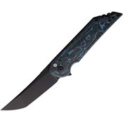 Hoback 039 Kwaiback Button Lock Knife Artic Carbon Fiber Handles