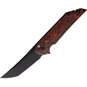 Hoback 041 Kwaiback Button Lock Knife Mars Valley Carbon Fiber Handles