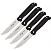 6 Deejo Steak Knives Serrated, Ebony Wood