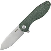 Kubey 358I Master Chief Linerlock Knife Green Handles