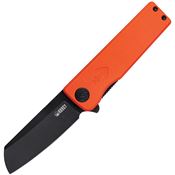 Kubey 317F Sailor Black Stonewashed Linerlock Knife Orange Handles