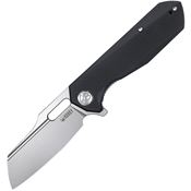 Kubey 328A Atlas Stonewashed Framelock Knife Black Handles