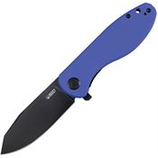 Kubey 358G Master Chief Black Linerlock Knife Blue Handles
