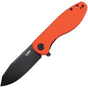 Kubey 358E Master Chief Black Linerlock Knife Orange Handles