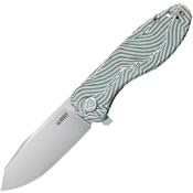 Kubey 358B Master Chief Linerlock Knife Green/White Handles