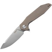 Kubey 117I Nova Linerlock Knife Tan Handles