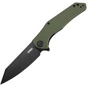 Kubey 158F Flash Linerlock Knife OD Green Handles
