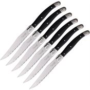 Laguiole G6B Steak Folding Knife Sets Black Handles