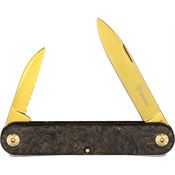 Maserin 195TIN Folder Gold Tini Coated Knife Fatcarbon Handles