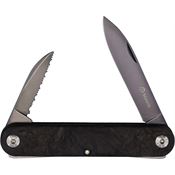 Maserin 195ALTIN Folder Black Finish Knife Fatcarbon Handles