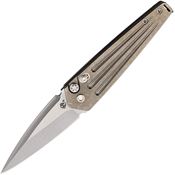 Medford NATQ01TMTS Auto Nosferatu Button Lock Knife Tumbled Titanium Handles