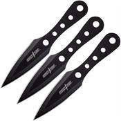 Miscellaneous 4518 Black Double Edge Fixed Blade Throwing Knife Set