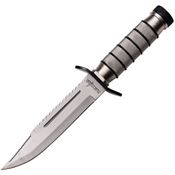 Miscellaneous 4510 Survival Satin Fixed Blade Knife Checkered Stainless Handles