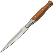 Pakistan 8037WD Thin Filework Dagger Satin Fixed Blade Knife Brownwood Handles