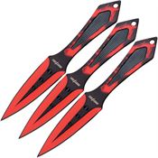 Perfect Point 1343 Throwing Black and Red Fixed Blade Knife Set