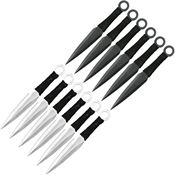 Perfect Point RC08612 Throwing Black and Stonewash Fixed Blade Knife Set Black Handles