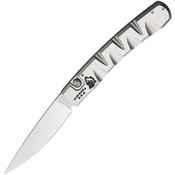 Piranha 15S Auto Virus Button Lock Knife Silver Handles