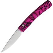 Piranha 15PK Auto Virus Button Lock Knife Pink Camo Handles