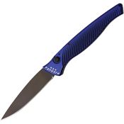 Piranha 16BT Auto DNA Black Button Lock Knife Blue Handles