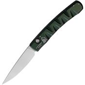 Piranha 15G Auto Virus Button Lock Knife Green Handles