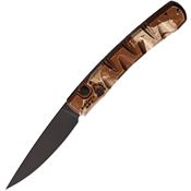 Piranha 15CT Auto Virus Black Button Lock Knife Camo Handles