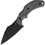 Bastinelli 255PVD The Foreigner Black Fixed Blade Knife Black Micarta Handles