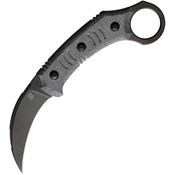 Bastinelli Creations 257 Fury Black Fixed Blade Knife Black Micarta Handles