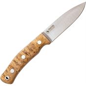 Casstrom 14118 CI14118 No 10 Forest Satin Fixed Blade Knife Curly Birch Handles