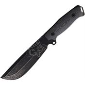 Fox 611 Native Black Stonewash Fixed Blade Knife Black Handles