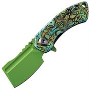 Kansept 3030B2 Mini Korvid Green Linerlock Knife Undead Handles