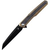 Kansept 1046A4 Arcus Gold Framelock Knife Gold/Black Handles