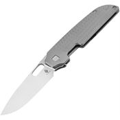 Kizer 3637A1 Varatas Stonewashed Framelock Knife Gray Handles