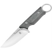 Kizer 1048A1 Cabox D2 Satin Fixed Blade Knife Black Handles