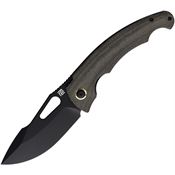 Artisan 1860PBODG Black Xcellerator Knife Green Handles