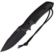 Attleboro 10121 The Attleboro Black Cerakote Fixed Blade Knife Black Handles