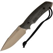 Attleboro 10122 The Attleboro Tan Coyote Brown Cerakote Fixed Blade Knife Black Handles