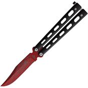 Bear & Son W113B BCW113B Widow Series Butterfly Red Knife Black Handles