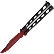 Bear & Son W114B BCW114B Widow Series Butterfly Red Knife Black Handles