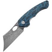 Bestech L07B Skirmish Damascus Linerlock Knife Black/Blue Handles