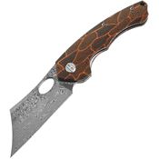 Bestech L07D Skirmish Damascus Linerlock Knife Black/Orange Handles