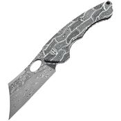 Bestech L07A Skirmish Damascus Linerlock Knife Black/White Handles