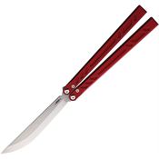 Bladerunners Systems 011RD Channel Balisong Stonewash Folding Knife Red Handles