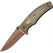 Browning 0466 Trailside Bronze Knife Green Handles