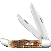 Case XX 30093 Folding Hunter Amber Bone